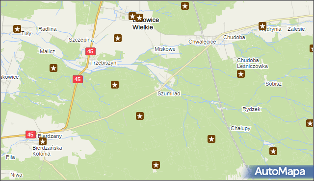 mapa Szumirad, Szumirad na mapie Targeo