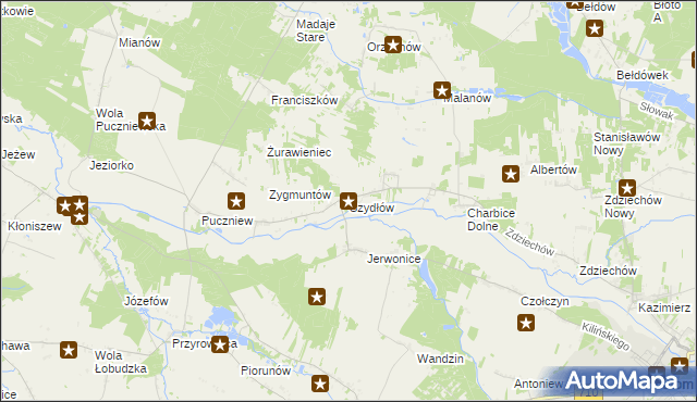 mapa Szydłów gmina Lutomiersk, Szydłów gmina Lutomiersk na mapie Targeo