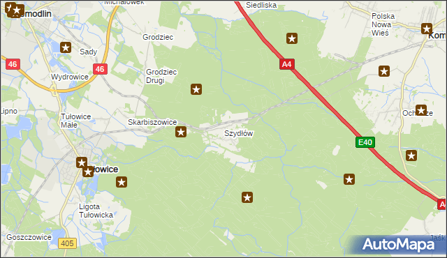 mapa Szydłów gmina Tułowice, Szydłów gmina Tułowice na mapie Targeo