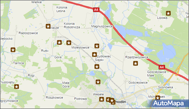 mapa Szydłowiec Śląski, Szydłowiec Śląski na mapie Targeo