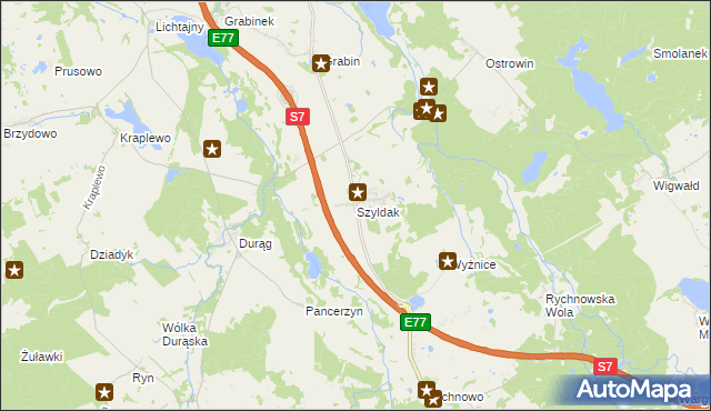 mapa Szyldak, Szyldak na mapie Targeo