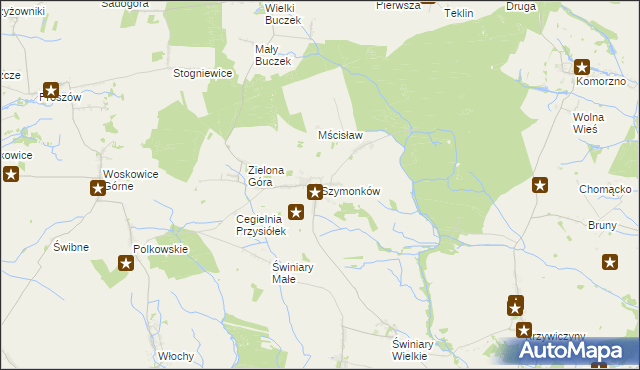 mapa Szymonków, Szymonków na mapie Targeo