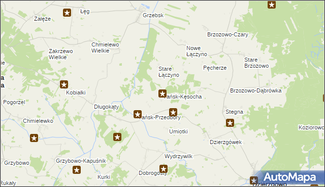 mapa Tańsk-Kęsocha, Tańsk-Kęsocha na mapie Targeo