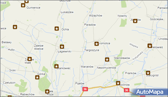 mapa Targoszyce, Targoszyce na mapie Targeo