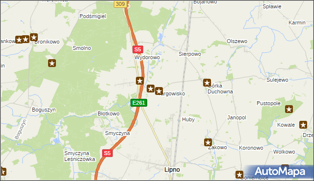 mapa Targowisko gmina Lipno, Targowisko gmina Lipno na mapie Targeo