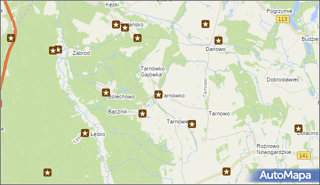 mapa Tarnówko gmina Goleniów, Tarnówko gmina Goleniów na mapie Targeo