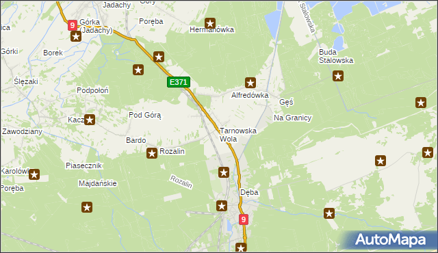 mapa Tarnowska Wola gmina Nowa Dęba, Tarnowska Wola gmina Nowa Dęba na mapie Targeo