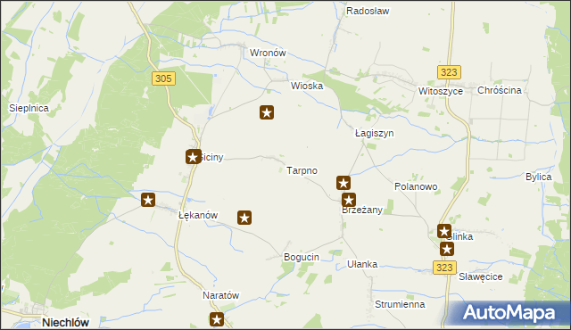 mapa Tarpno gmina Niechlów, Tarpno gmina Niechlów na mapie Targeo
