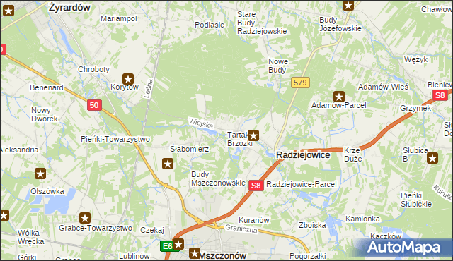 mapa Tartak Brzózki, Tartak Brzózki na mapie Targeo