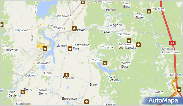 mapa Taszewko, Taszewko na mapie Targeo