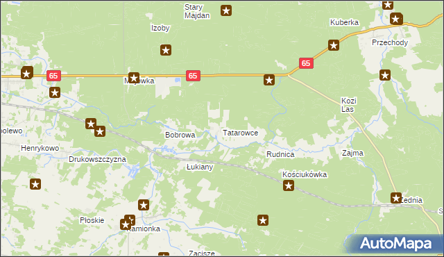 mapa Tatarowce, Tatarowce na mapie Targeo