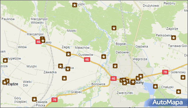 mapa Tęgobórz, Tęgobórz na mapie Targeo