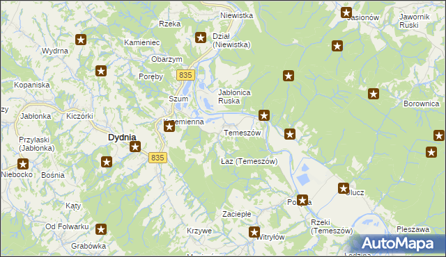 mapa Temeszów, Temeszów na mapie Targeo