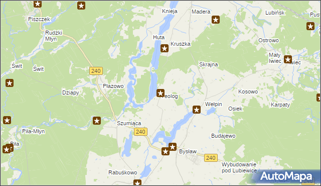 mapa Teolog, Teolog na mapie Targeo