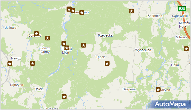 mapa Tępcz, Tępcz na mapie Targeo