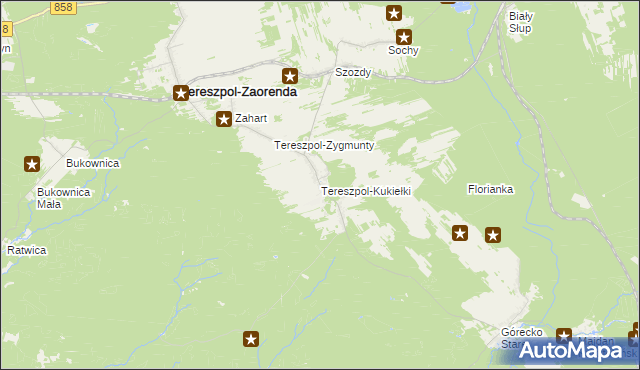 mapa Tereszpol-Kukiełki, Tereszpol-Kukiełki na mapie Targeo