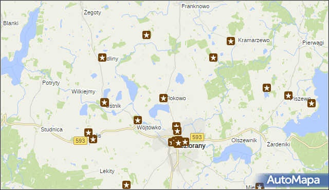 mapa Tłokowo, Tłokowo na mapie Targeo