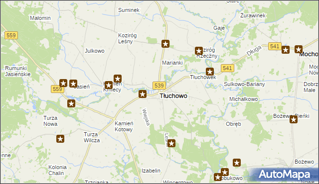 mapa Tłuchowo, Tłuchowo na mapie Targeo