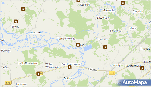 mapa Topilec, Topilec na mapie Targeo