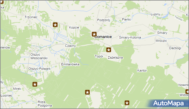 mapa Topór gmina Łuków, Topór gmina Łuków na mapie Targeo