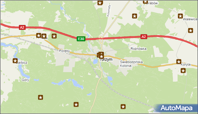 mapa Torzym, Torzym na mapie Targeo