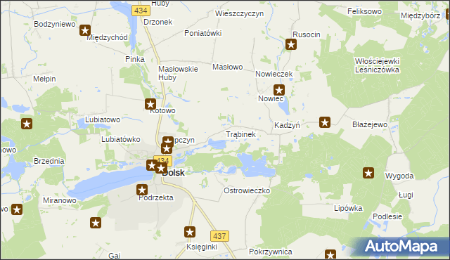 mapa Trąbinek, Trąbinek na mapie Targeo