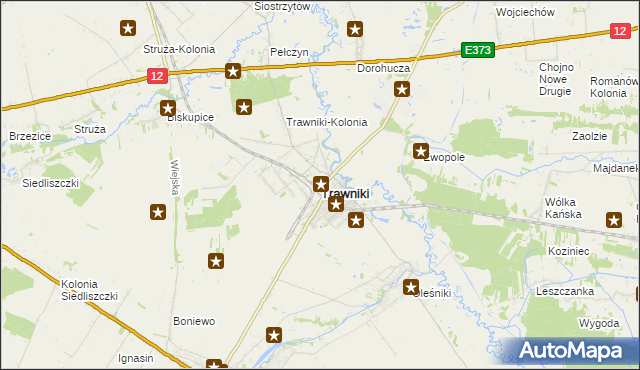 mapa Trawniki powiat świdnicki, Trawniki powiat świdnicki na mapie Targeo