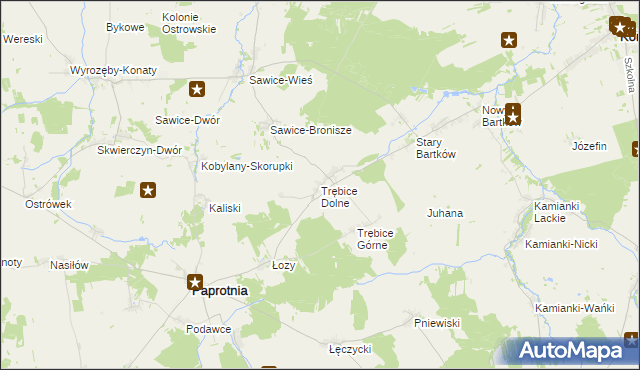 mapa Trębice Dolne, Trębice Dolne na mapie Targeo