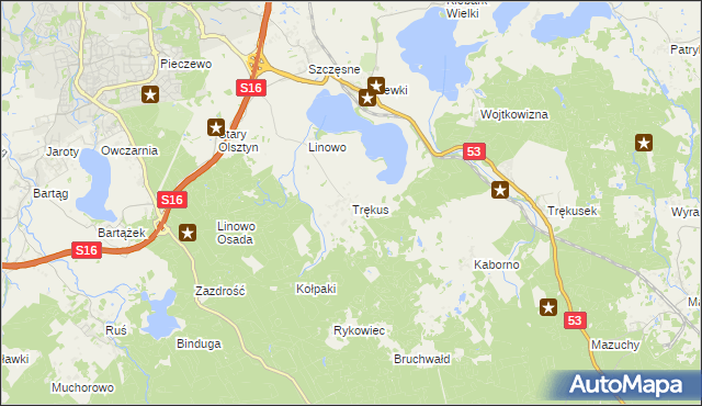 mapa Trękus, Trękus na mapie Targeo