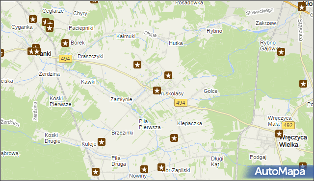 mapa Truskolasy gmina Wręczyca Wielka, Truskolasy gmina Wręczyca Wielka na mapie Targeo