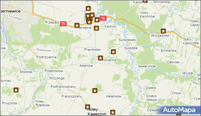 mapa Trzcianna, Trzcianna na mapie Targeo