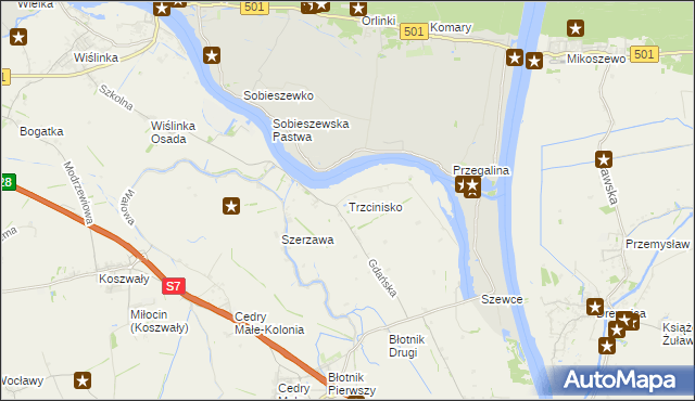 mapa Trzcinisko, Trzcinisko na mapie Targeo