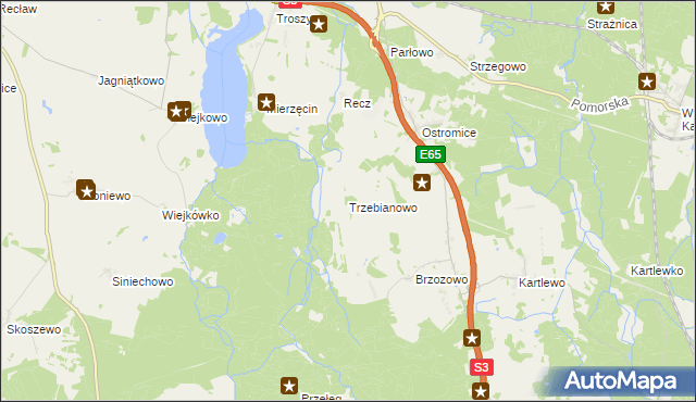 mapa Trzebianowo, Trzebianowo na mapie Targeo