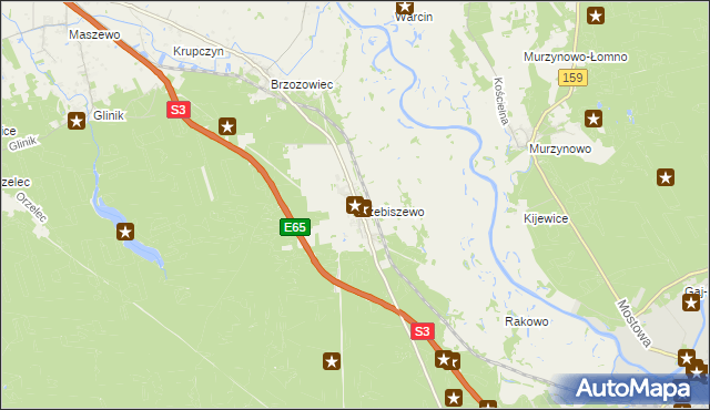 mapa Trzebiszewo, Trzebiszewo na mapie Targeo