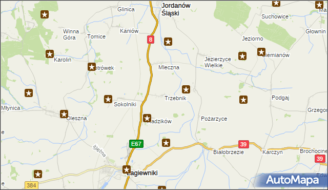 mapa Trzebnik, Trzebnik na mapie Targeo