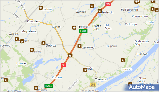 mapa Trzeciewiec, Trzeciewiec na mapie Targeo