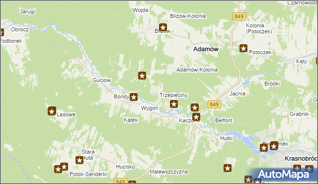 mapa Trzepieciny, Trzepieciny na mapie Targeo