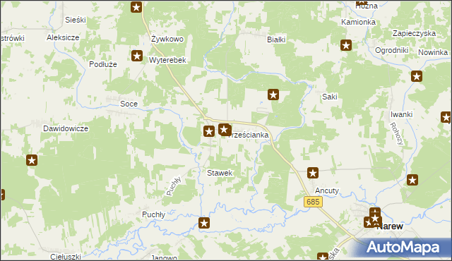 mapa Trześcianka, Trześcianka na mapie Targeo