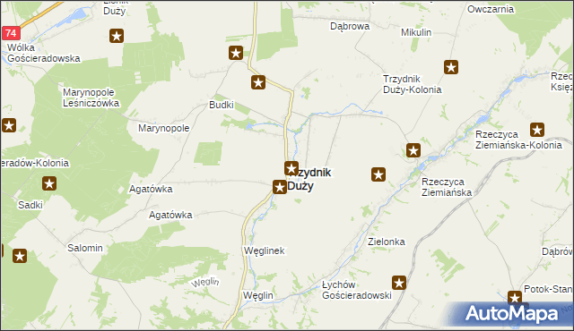 mapa Trzydnik Duży, Trzydnik Duży na mapie Targeo