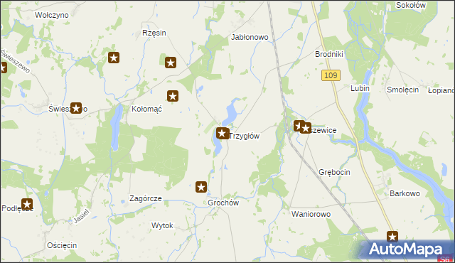 mapa Trzygłów, Trzygłów na mapie Targeo