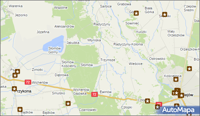 mapa Trzymsze, Trzymsze na mapie Targeo