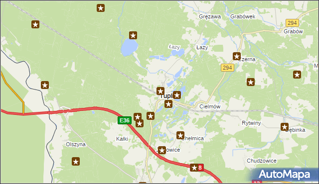 mapa Tuplice, Tuplice na mapie Targeo