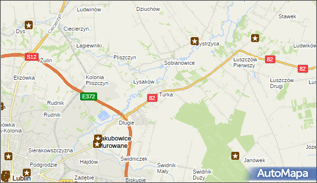 mapa Turka gmina Wólka, Turka gmina Wólka na mapie Targeo