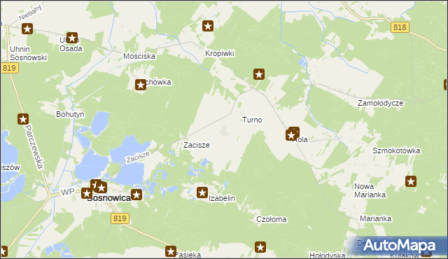 mapa Turno Osada, Turno Osada na mapie Targeo