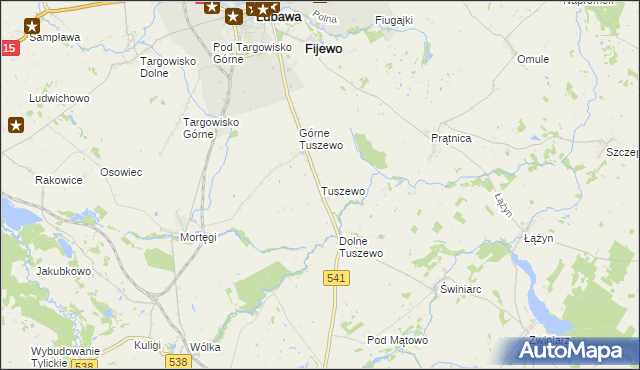 mapa Tuszewo, Tuszewo na mapie Targeo