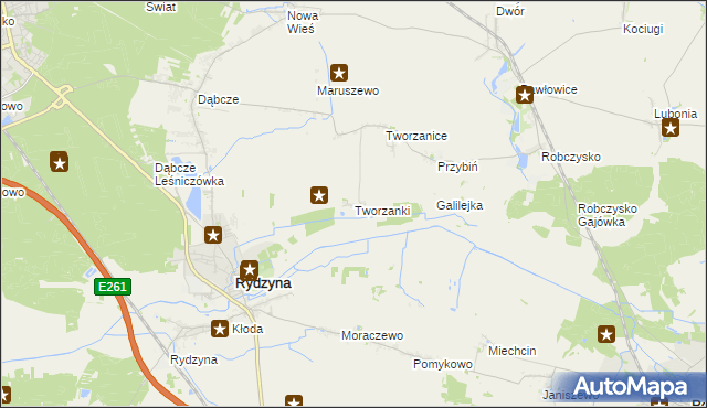 mapa Tworzanki, Tworzanki na mapie Targeo