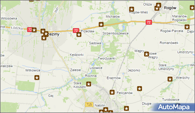 mapa Tworzyjanki, Tworzyjanki na mapie Targeo