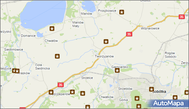 mapa Tworzyjanów, Tworzyjanów na mapie Targeo