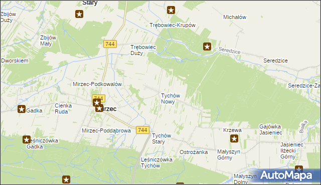 mapa Tychów Nowy, Tychów Nowy na mapie Targeo