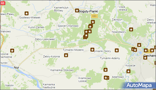 mapa Tymianki-Szklarze, Tymianki-Szklarze na mapie Targeo